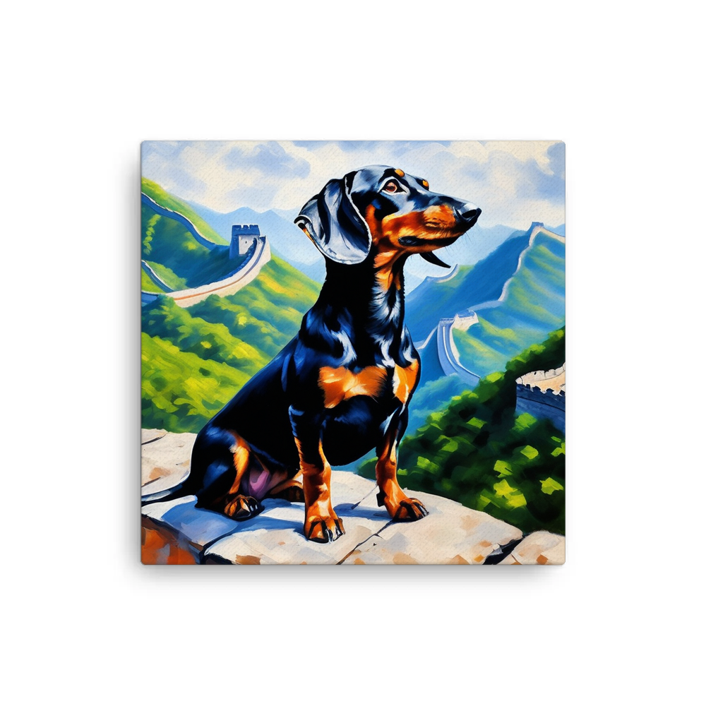 PugMug Custom Black Dachshund Canvas