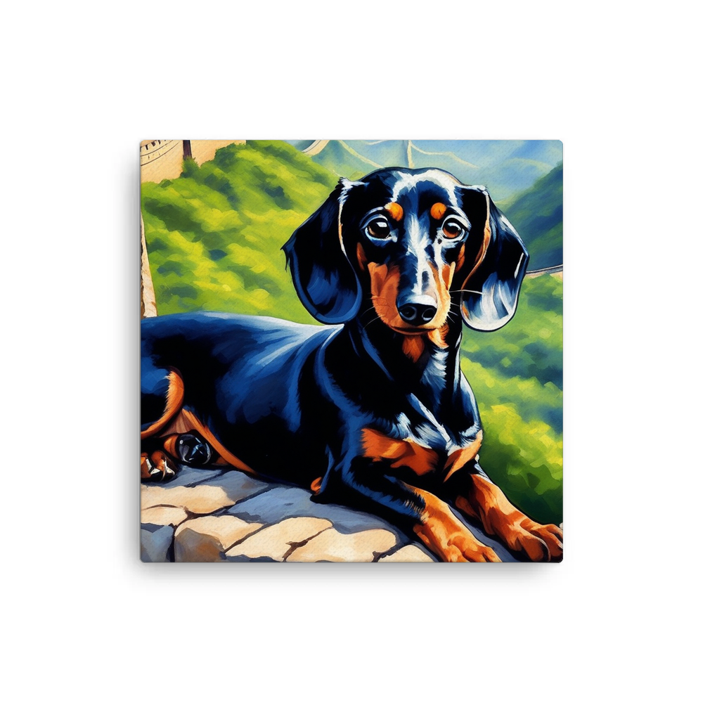 PugMug Custom Black Dachshund Canvas