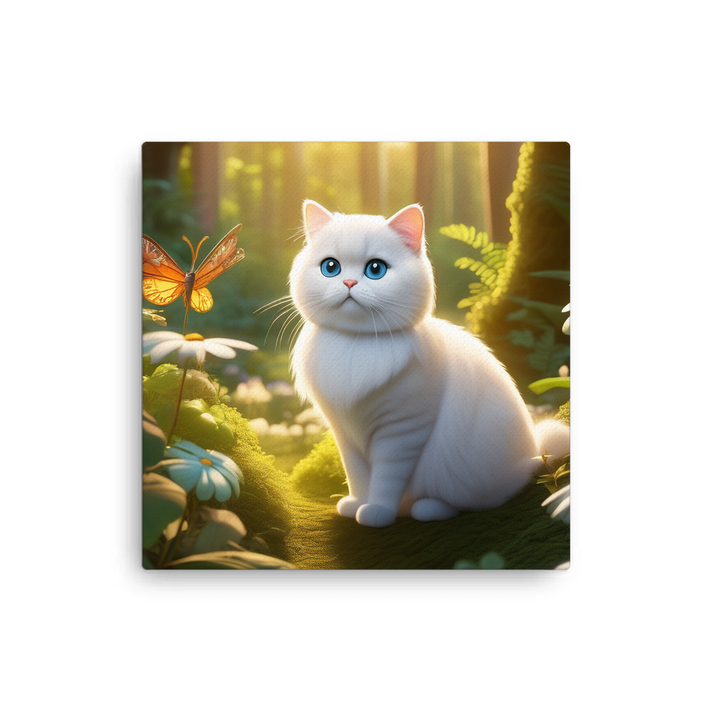 PugMug Custom White Scottish Fold Cat Canvas