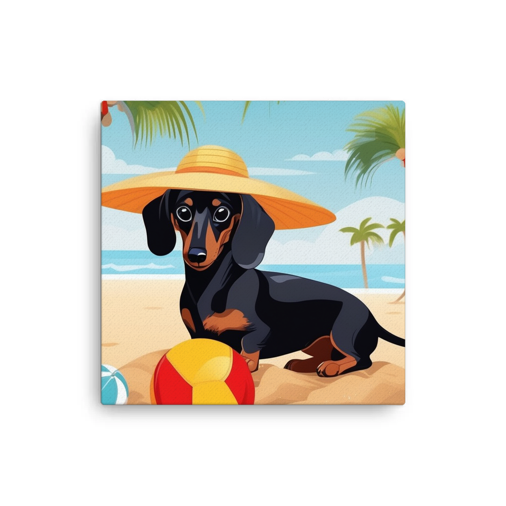 PugMug Custom Black Dachshund Canvas