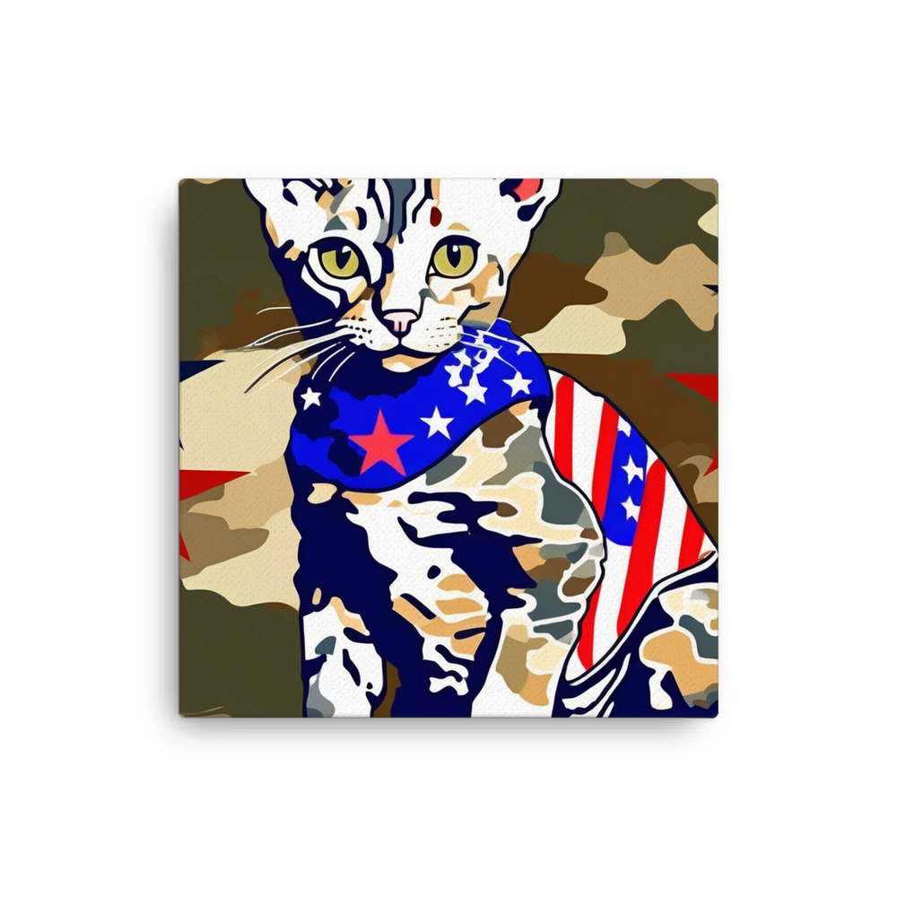 PugMug Custom Tabby Devon Rex Cat Canvas