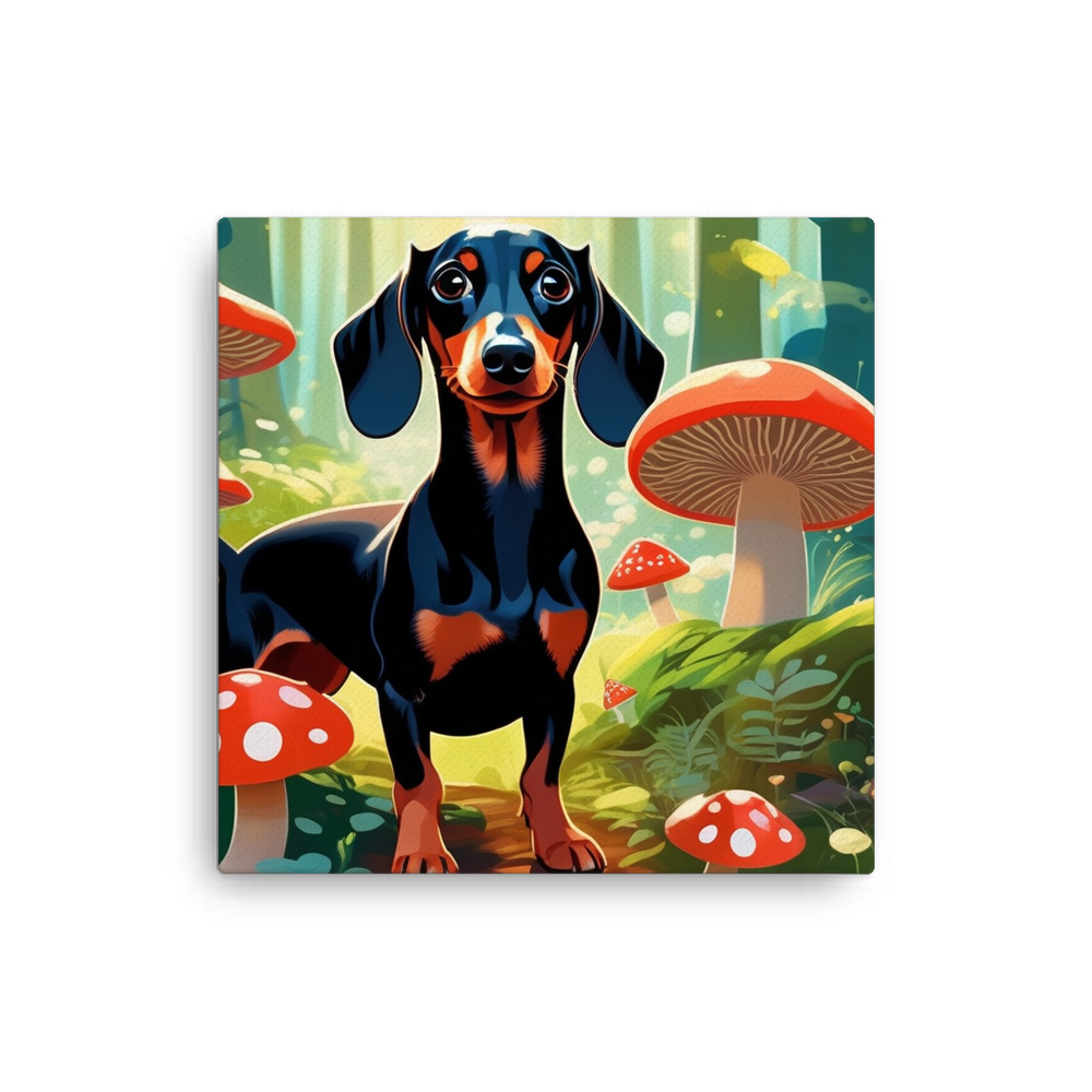 PugMug Custom Black Dachshund Canvas