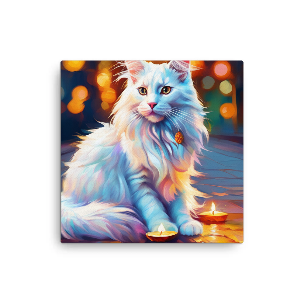 PugMug Custom White Maine Coon Cat Canvas