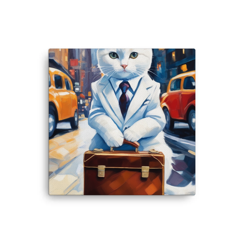 PugMug Custom White Companion Cat Canvas