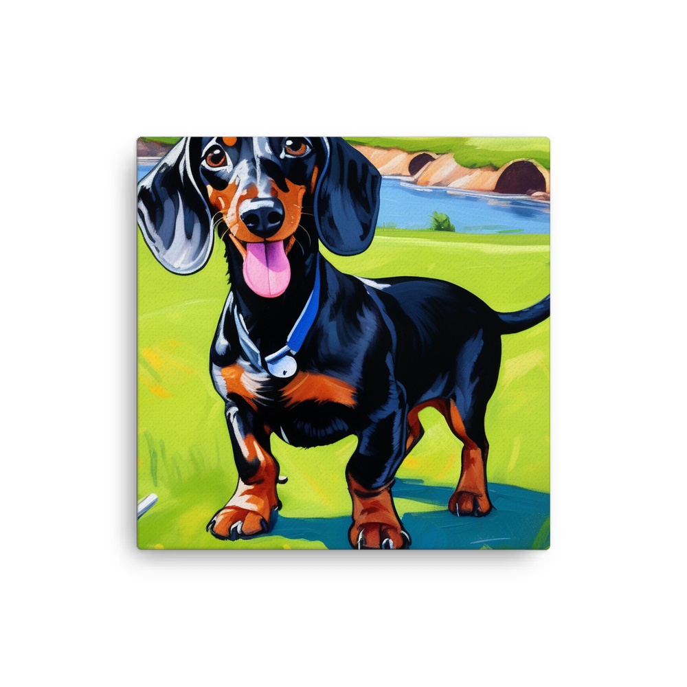 PugMug Custom Black Dachshund Canvas