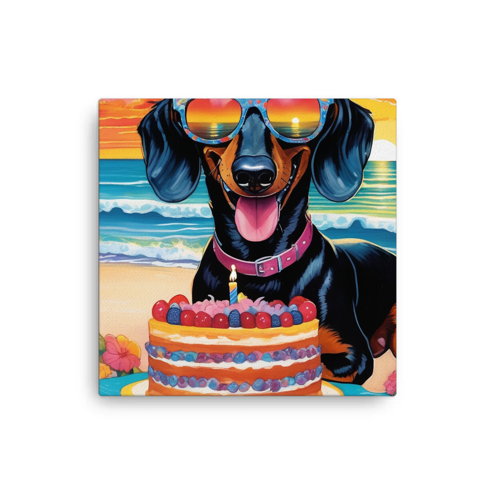 PugMug Custom Black Dachshund Canvas