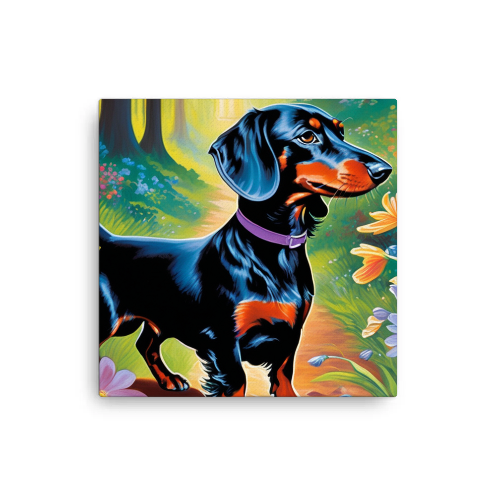 PugMug Custom Black Dachshund Canvas