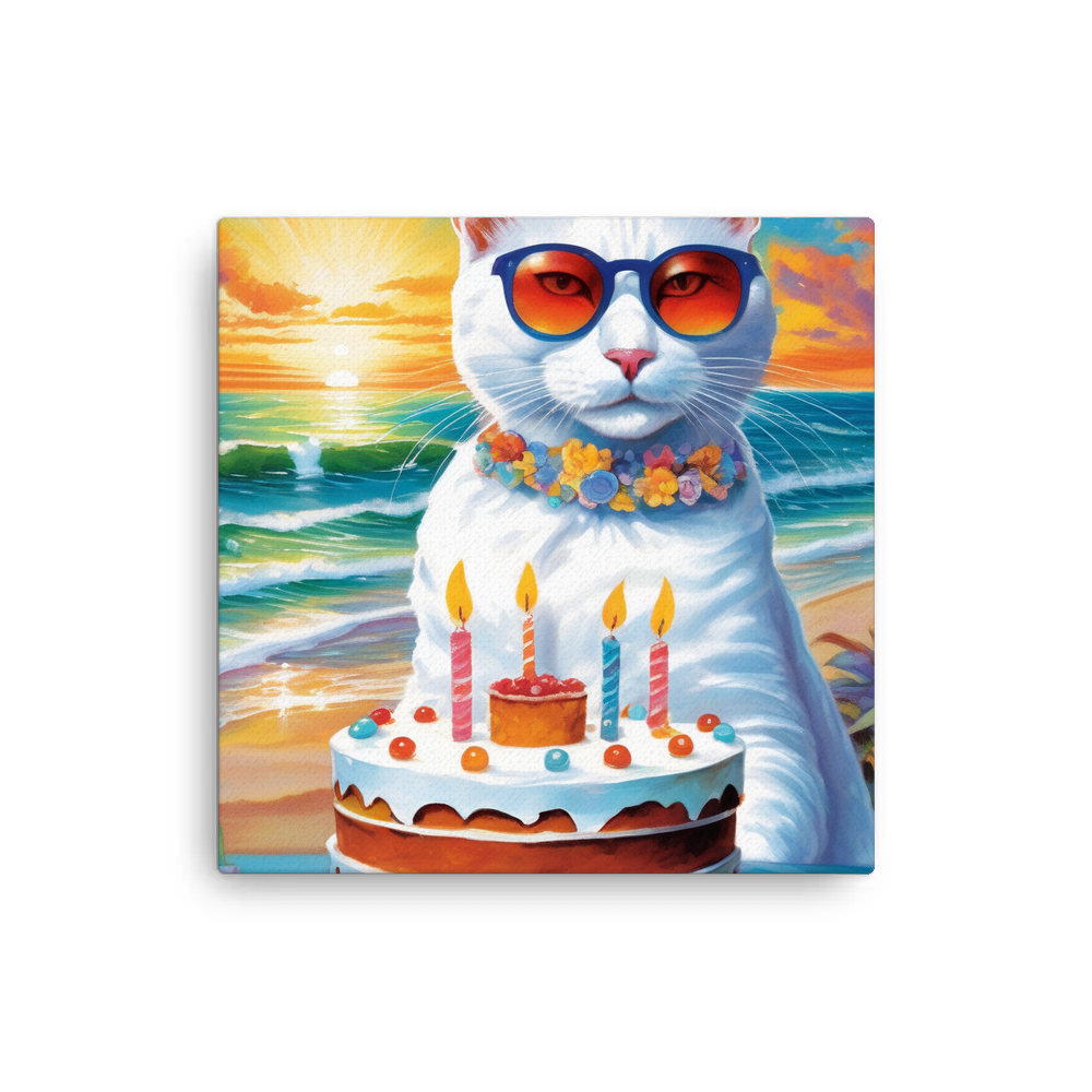 PugMug Custom White Companion Cat Canvas