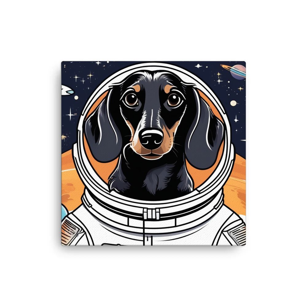 PugMug Custom Black Dachshund Canvas