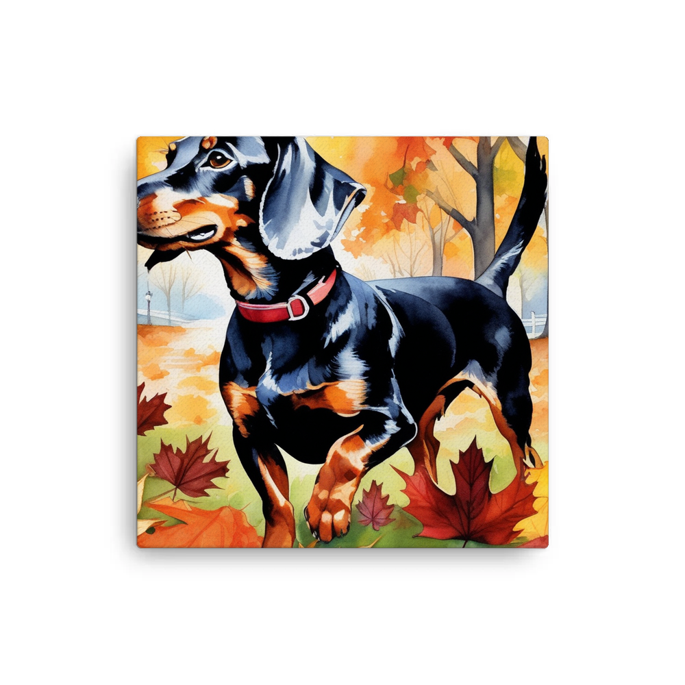 PugMug Custom Black Dachshund Canvas