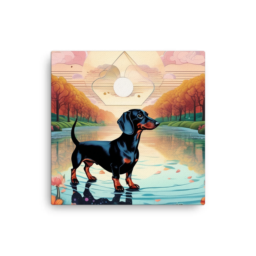 PugMug Custom Black Dachshund Canvas