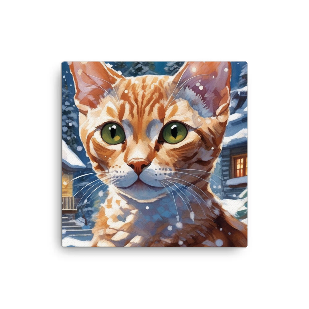 PugMug Custom Tabby Devon Rex Cat Canvas