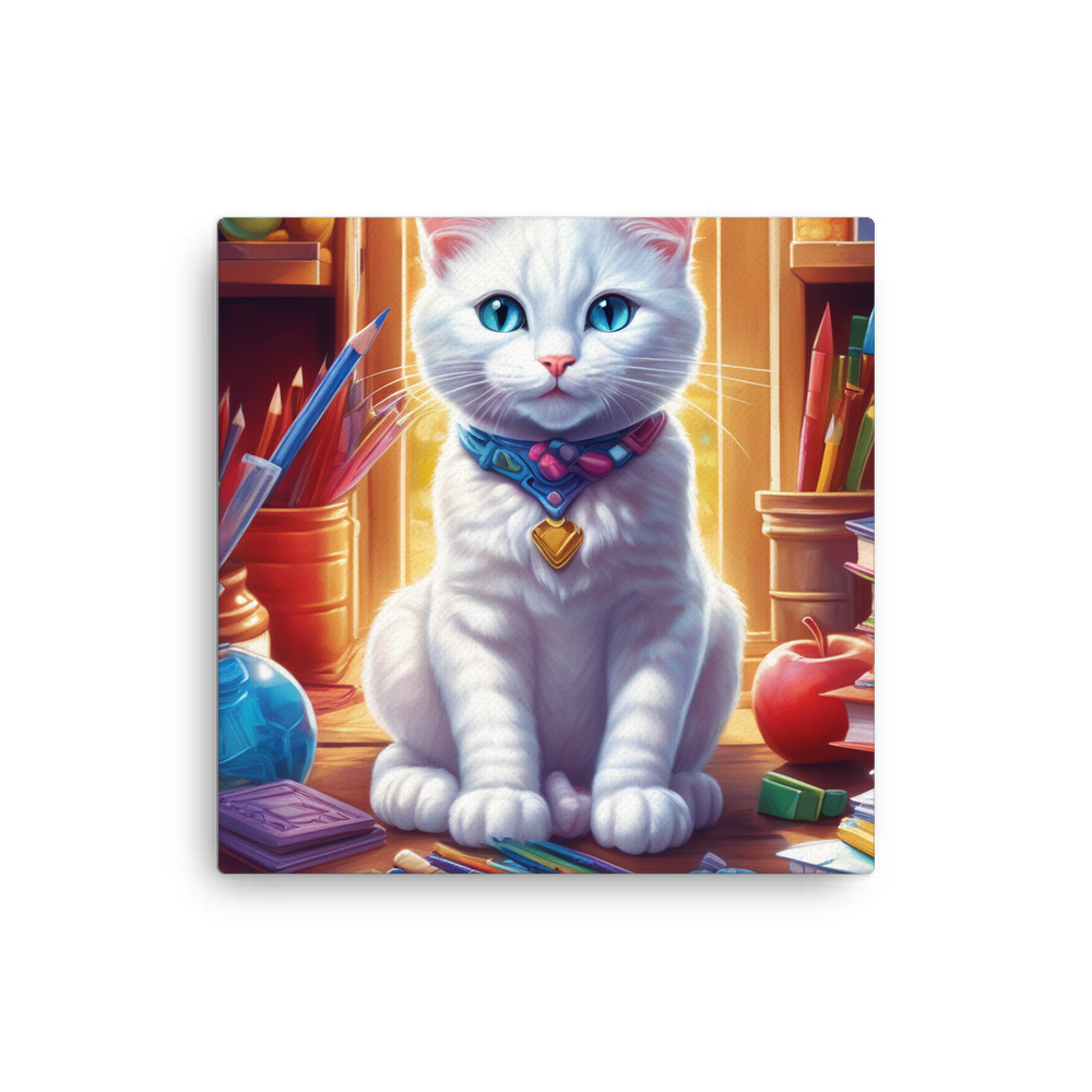 PugMug Custom White Companion Cat Canvas