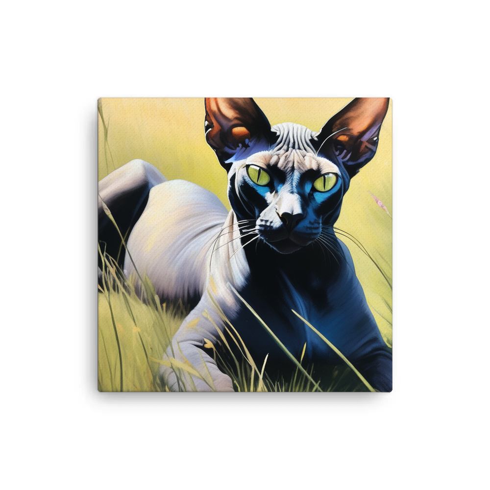 PugMug Custom Black Sphynx Cat Canvas