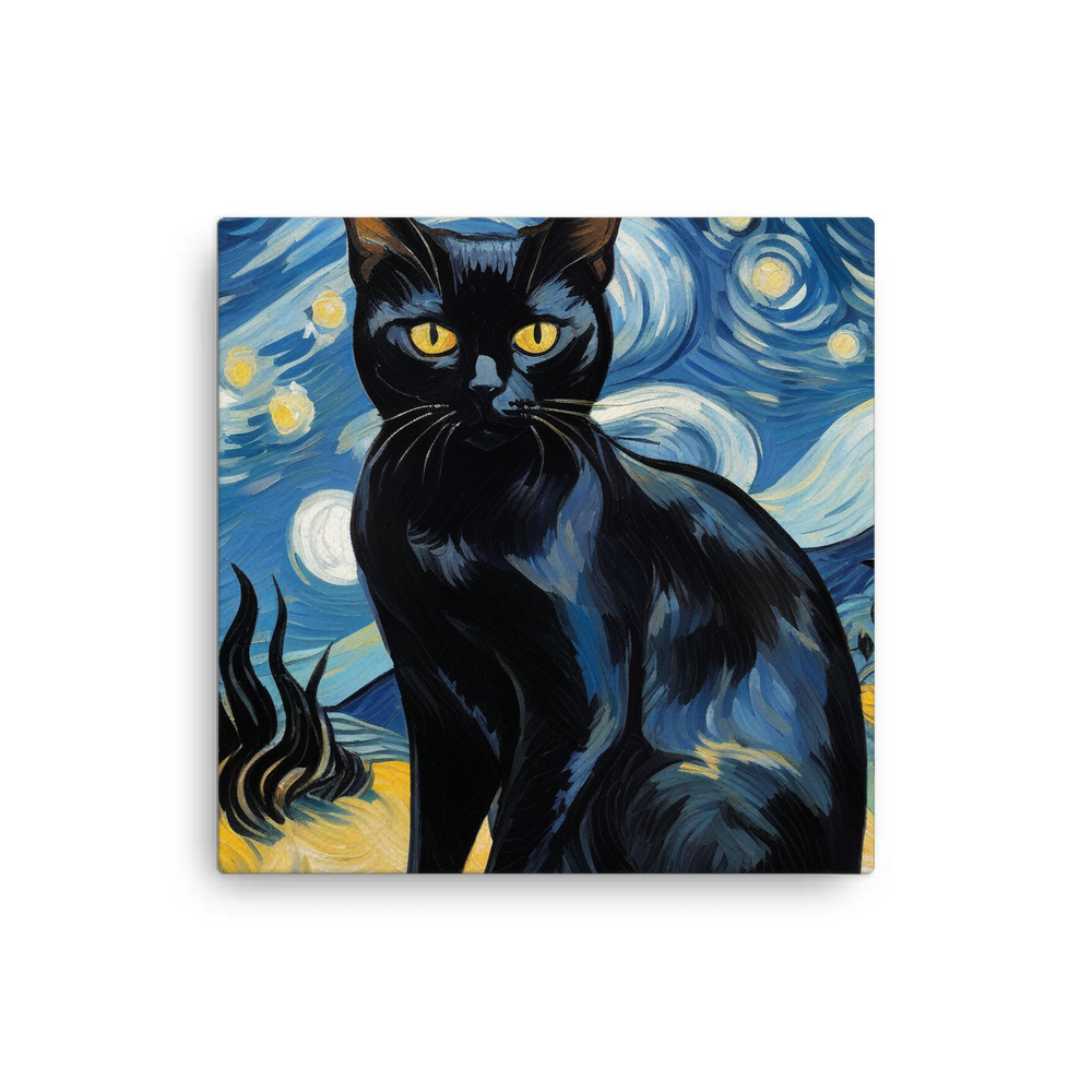 PugMug Custom Black American Shorthair Cat Canvas