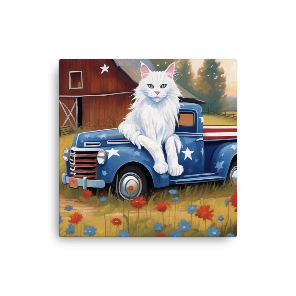 PugMug Custom White Maine Coon Cat Canvas