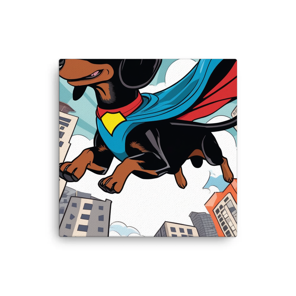 PugMug Custom Black Dachshund Canvas