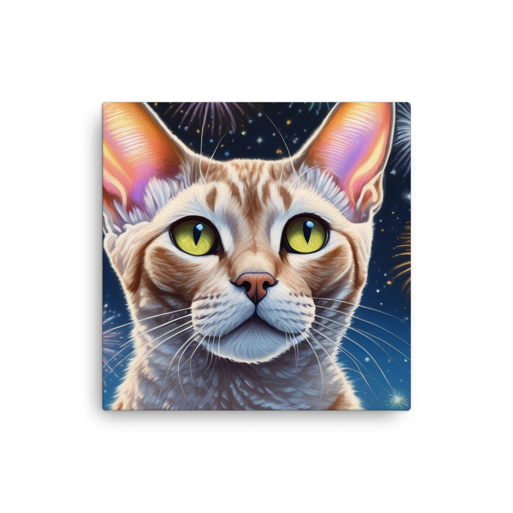 PugMug Custom Tabby Devon Rex Cat Canvas
