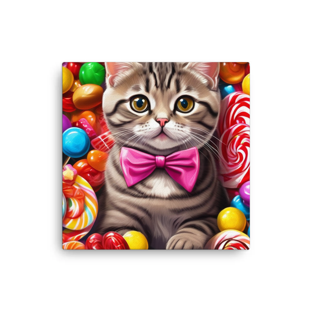 PugMug Custom Tabby Scottish Fold Cat Canvas