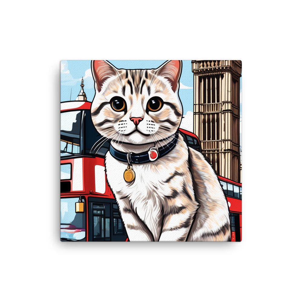 PugMug Custom Tabby Scottish Fold Cat Canvas