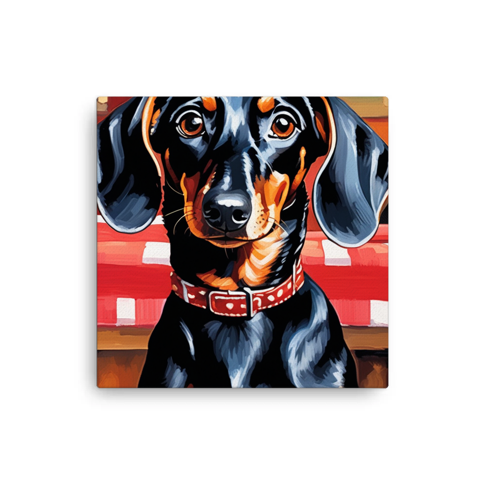 PugMug Custom Black Dachshund Canvas