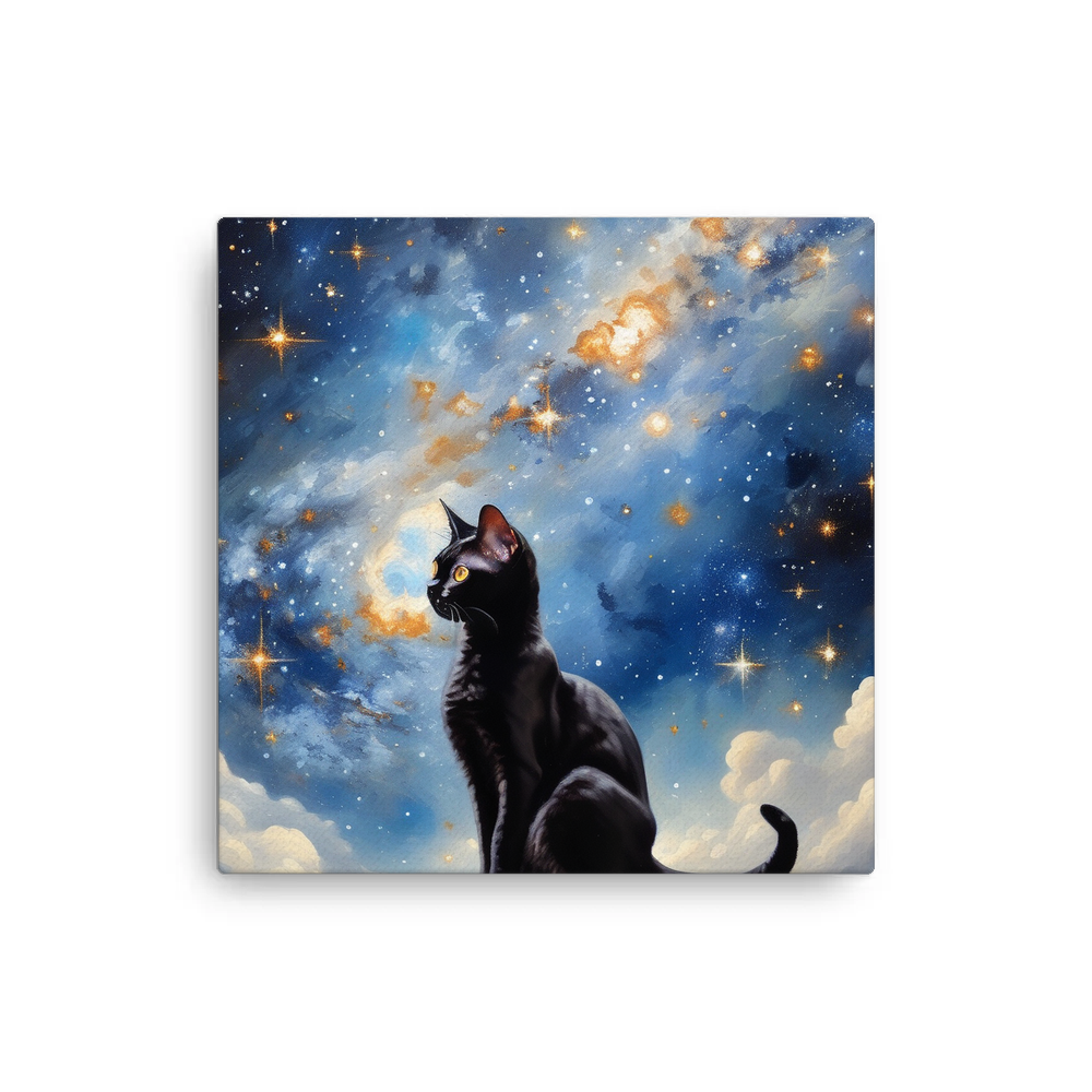 PugMug Custom Black Devon Rex Cat Canvas