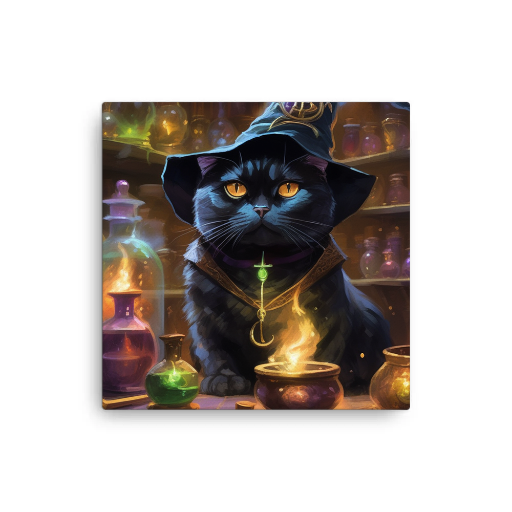 PugMug Custom Black Scottish Fold Cat Canvas