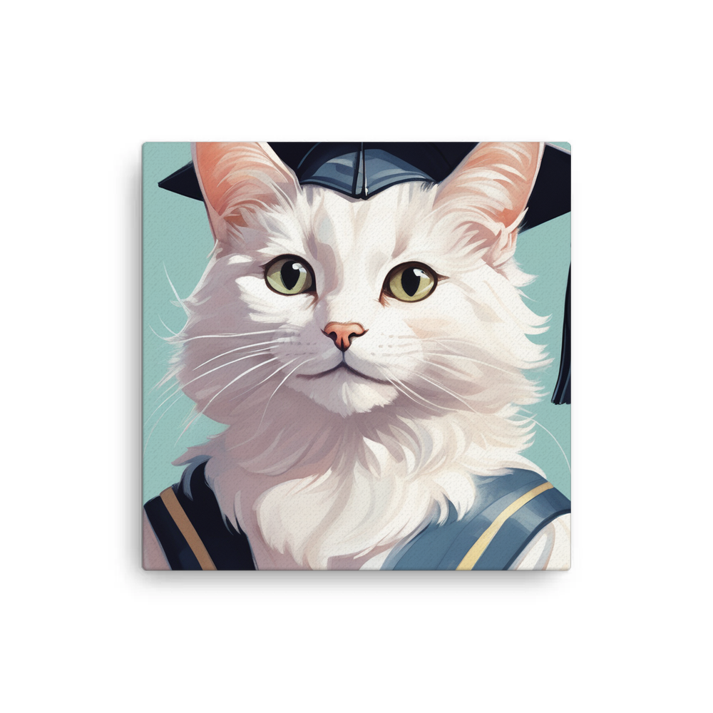 PugMug Custom White Companion Cat Canvas