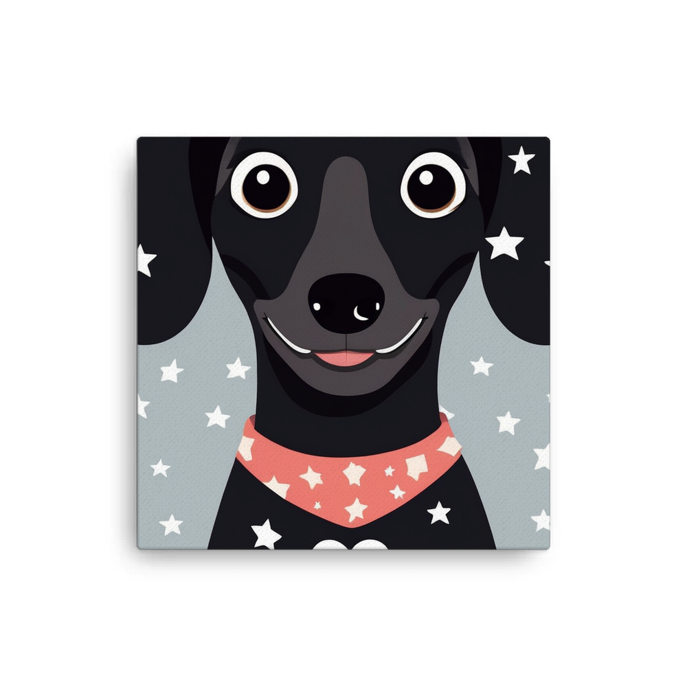 PugMug Custom Black Dachshund Canvas