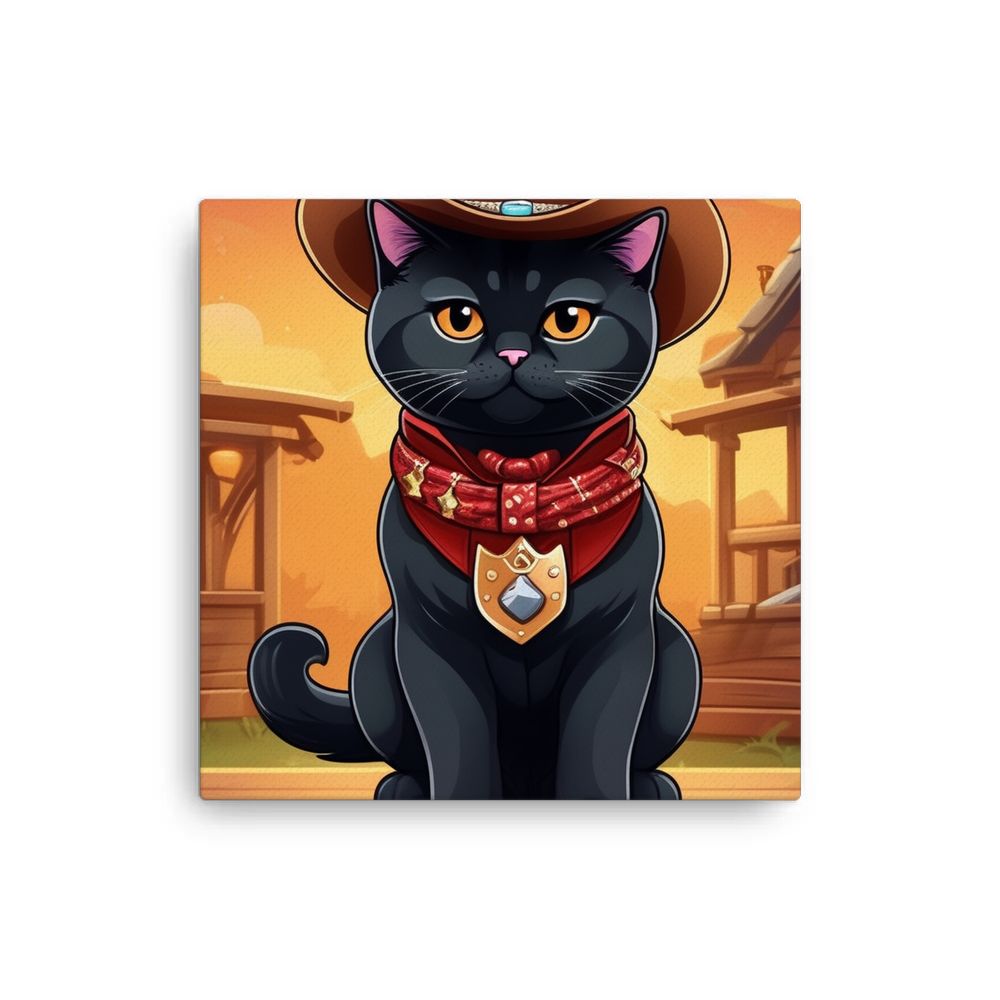 PugMug Custom Black British Shorthair Cat Canvas