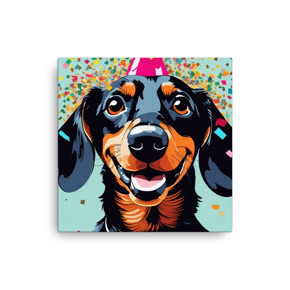 PugMug Custom Black Dachshund Canvas