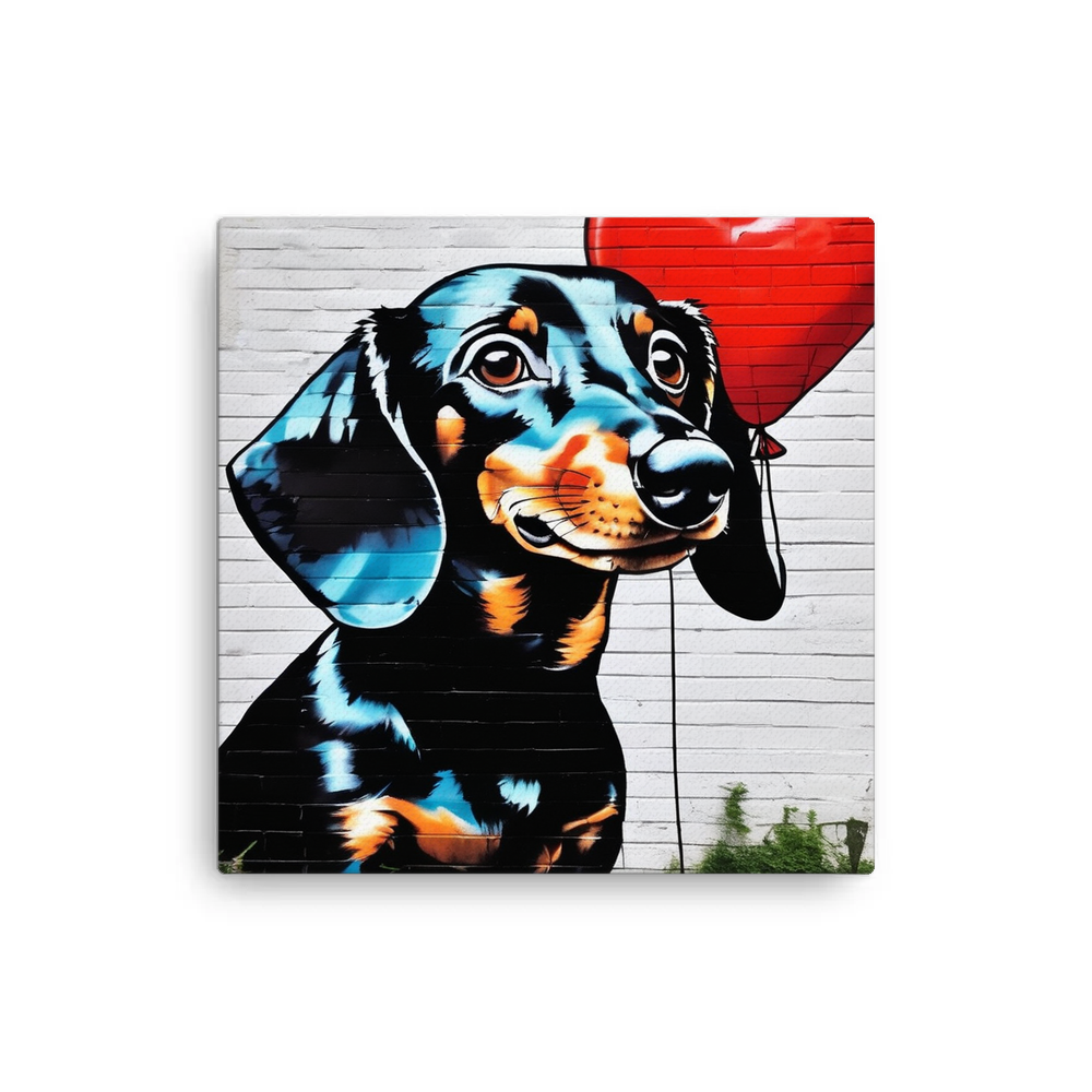 PugMug Custom Black Dachshund Canvas