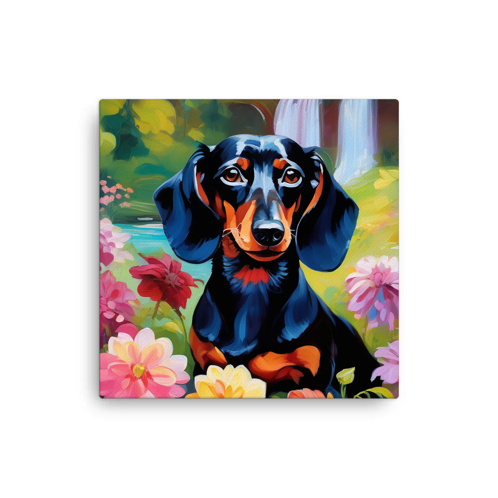 PugMug Custom Black Dachshund Canvas