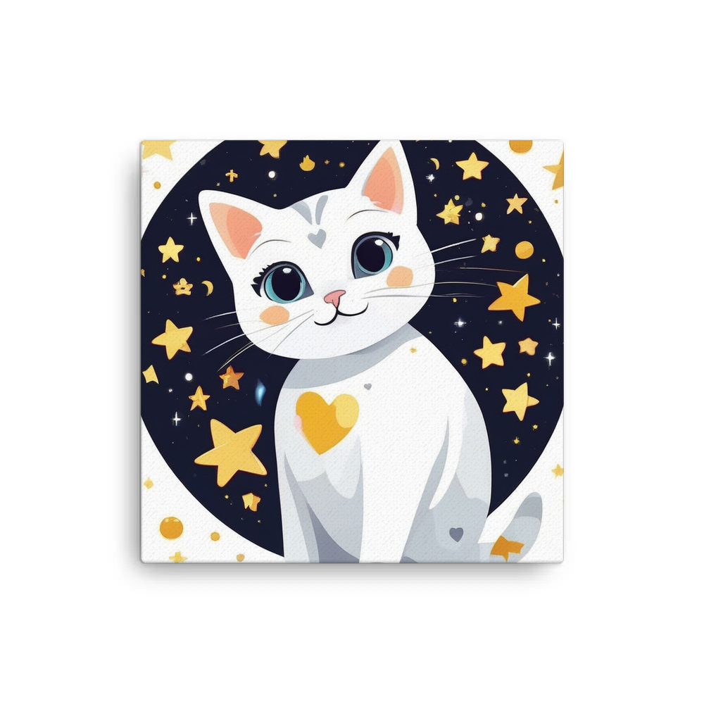PugMug Custom White Companion Cat Canvas