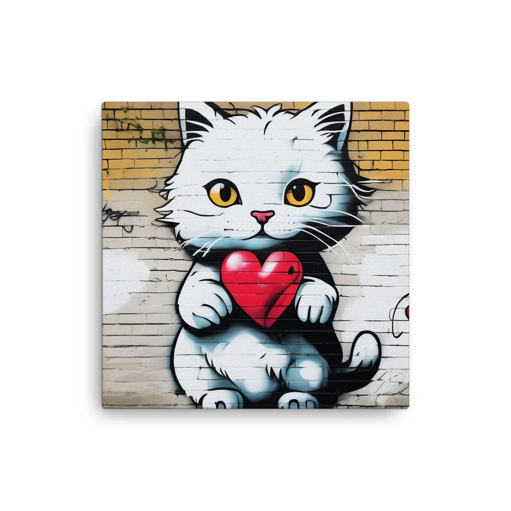PugMug Custom White Companion Cat Canvas