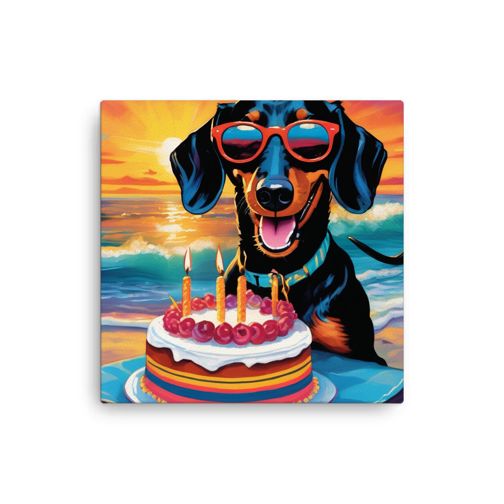 PugMug Custom Black Dachshund Canvas