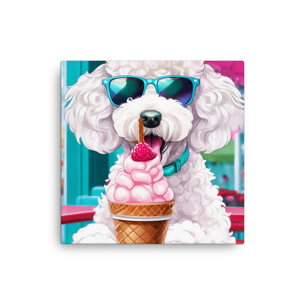PugMug Custom White Poodle Canvas