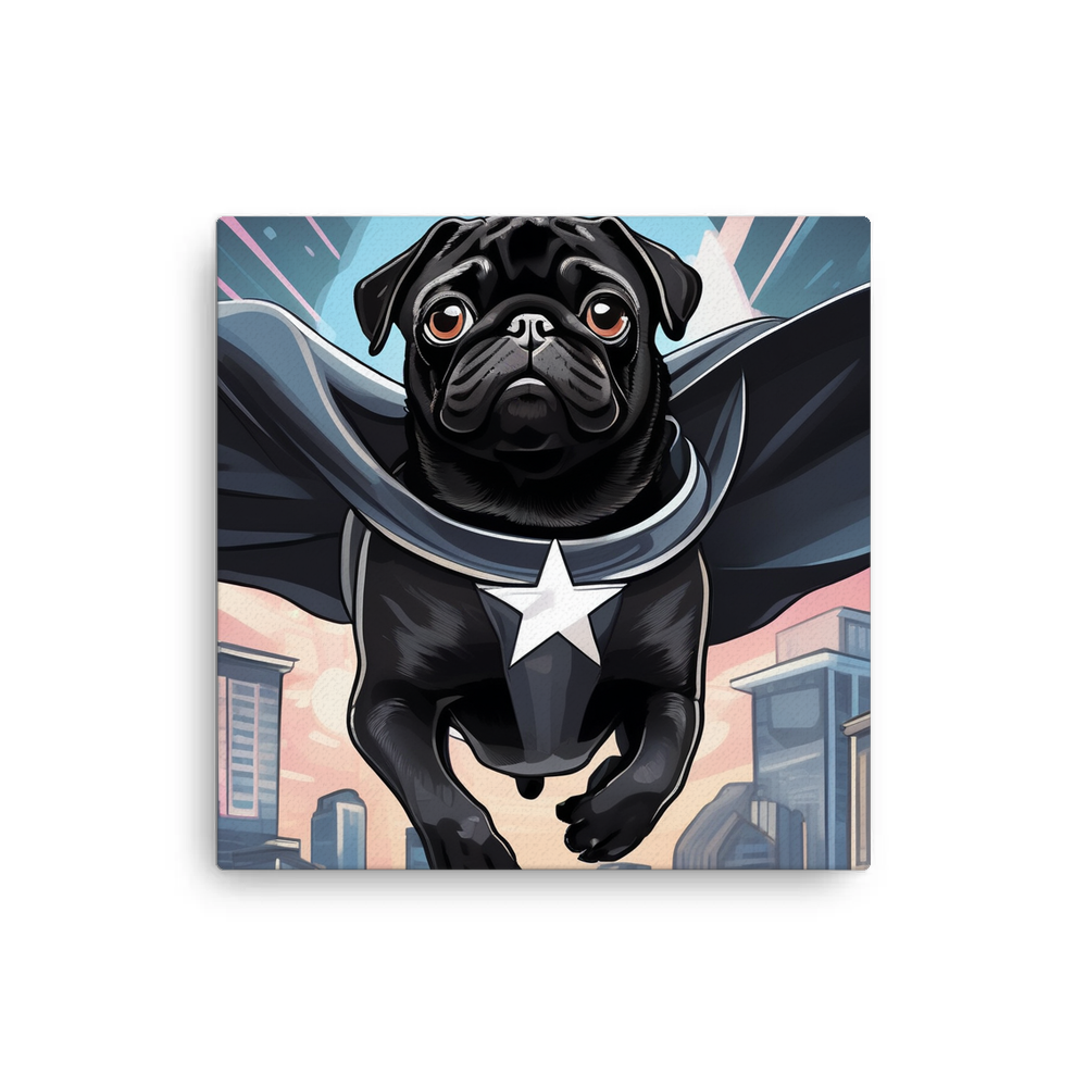 PugMug Custom Black Pug Canvas
