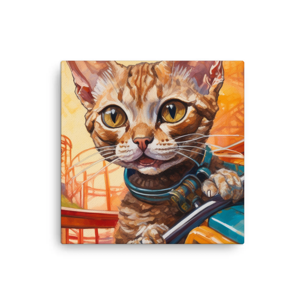 PugMug Custom Tabby Devon Rex Cat Canvas