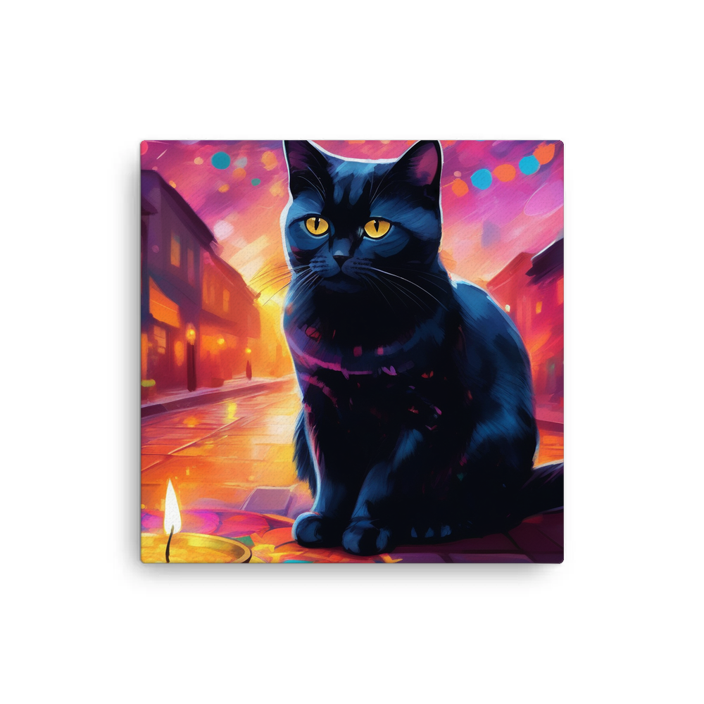 PugMug Custom Black British Shorthair Cat Canvas