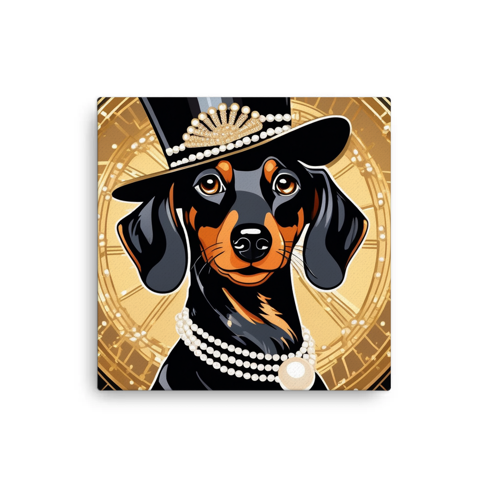 PugMug Custom Black Dachshund Canvas