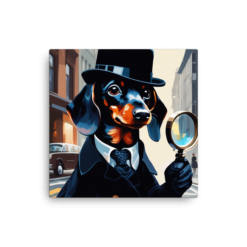 PugMug Custom Black Dachshund Canvas