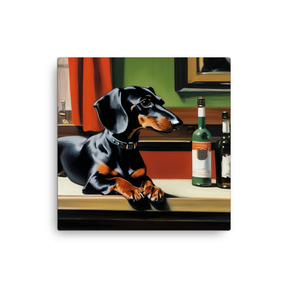 PugMug Custom Black Dachshund Canvas