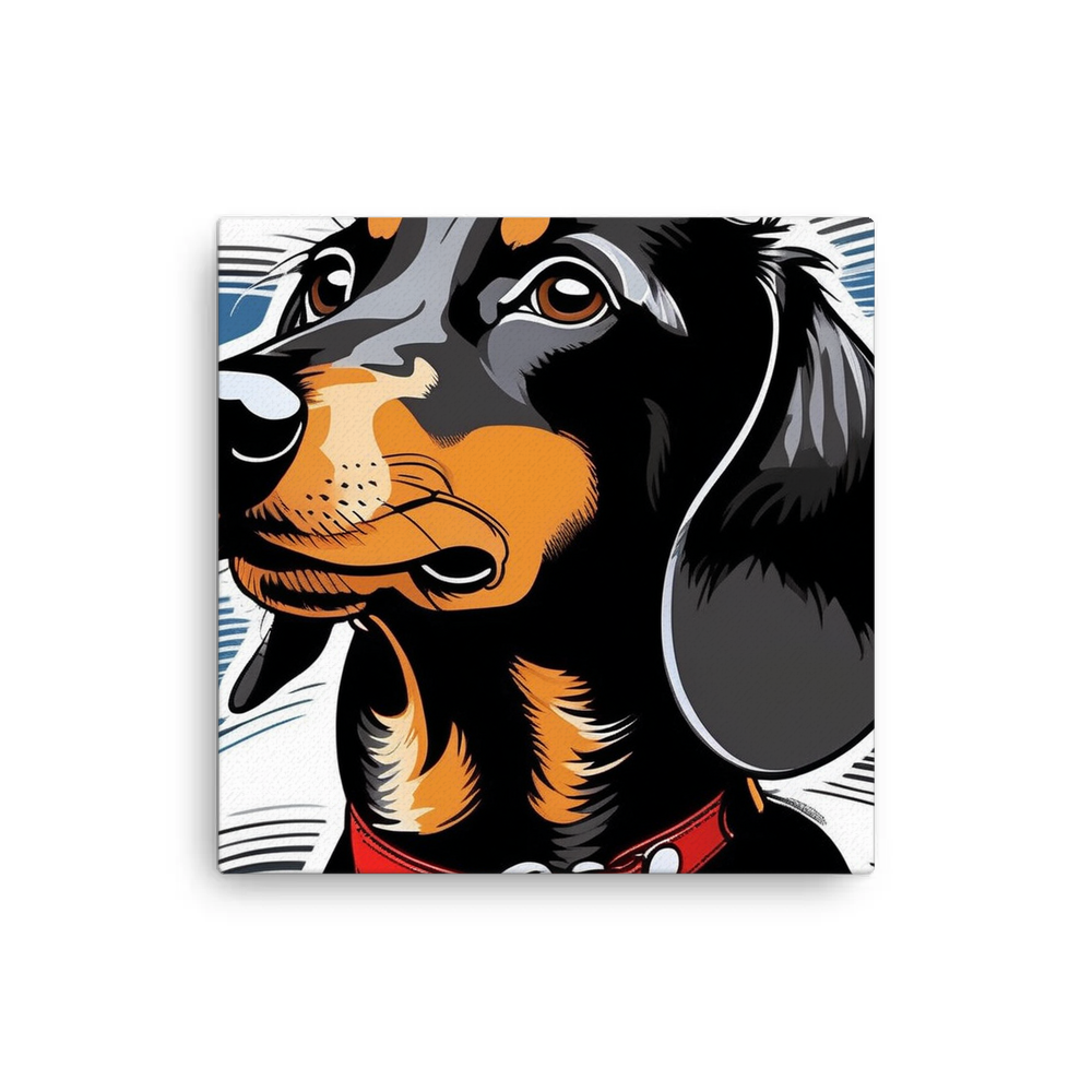 PugMug Custom Black Dachshund Canvas