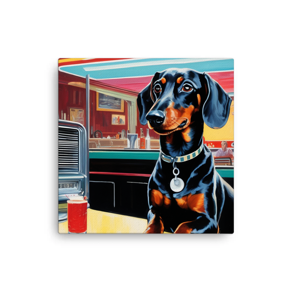 PugMug Custom Black Dachshund Canvas