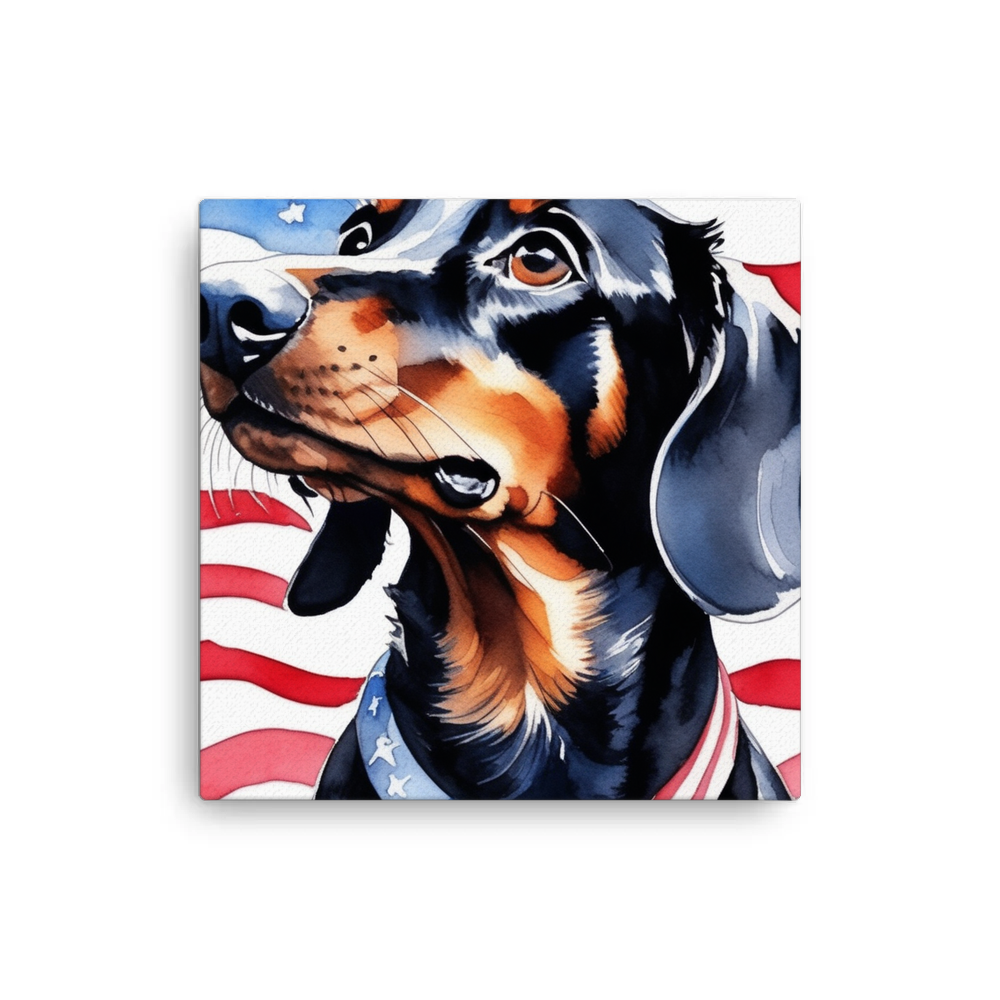 PugMug Custom Black Dachshund Canvas