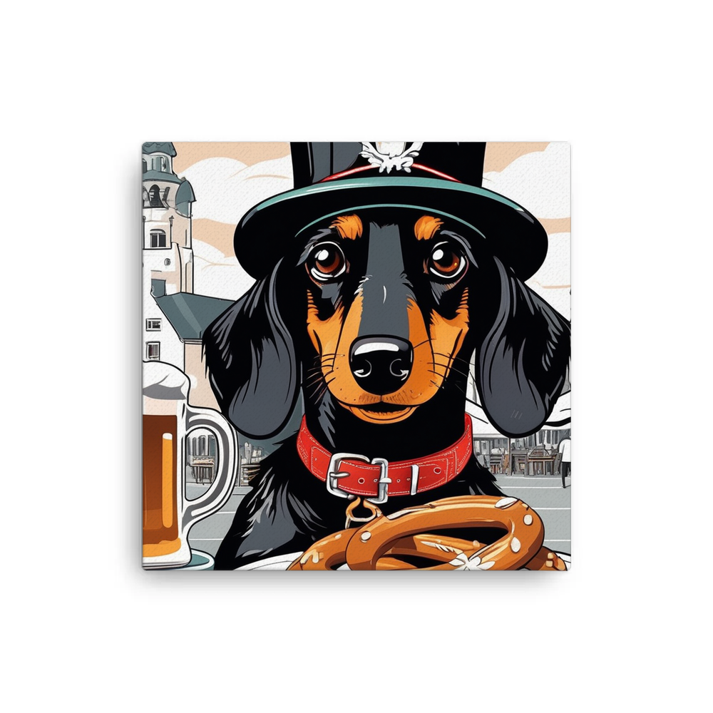 PugMug Custom Black Dachshund Canvas