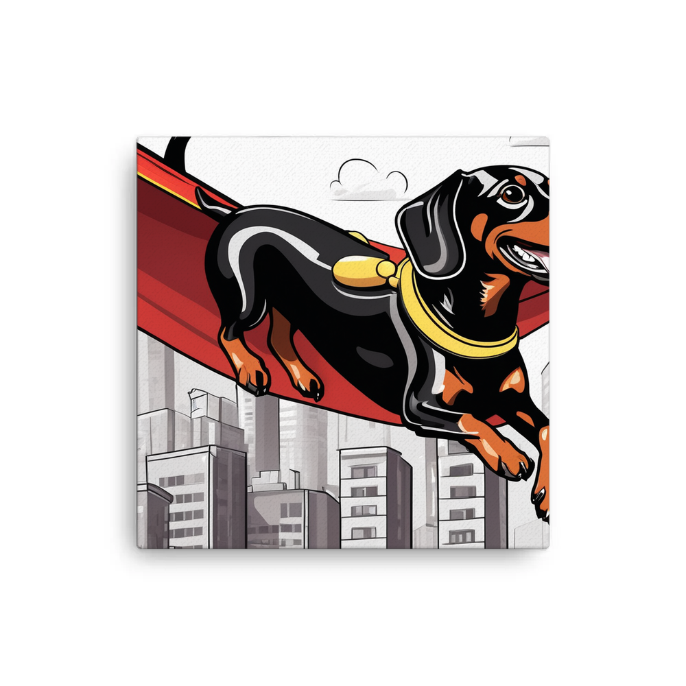 PugMug Custom Black Dachshund Canvas