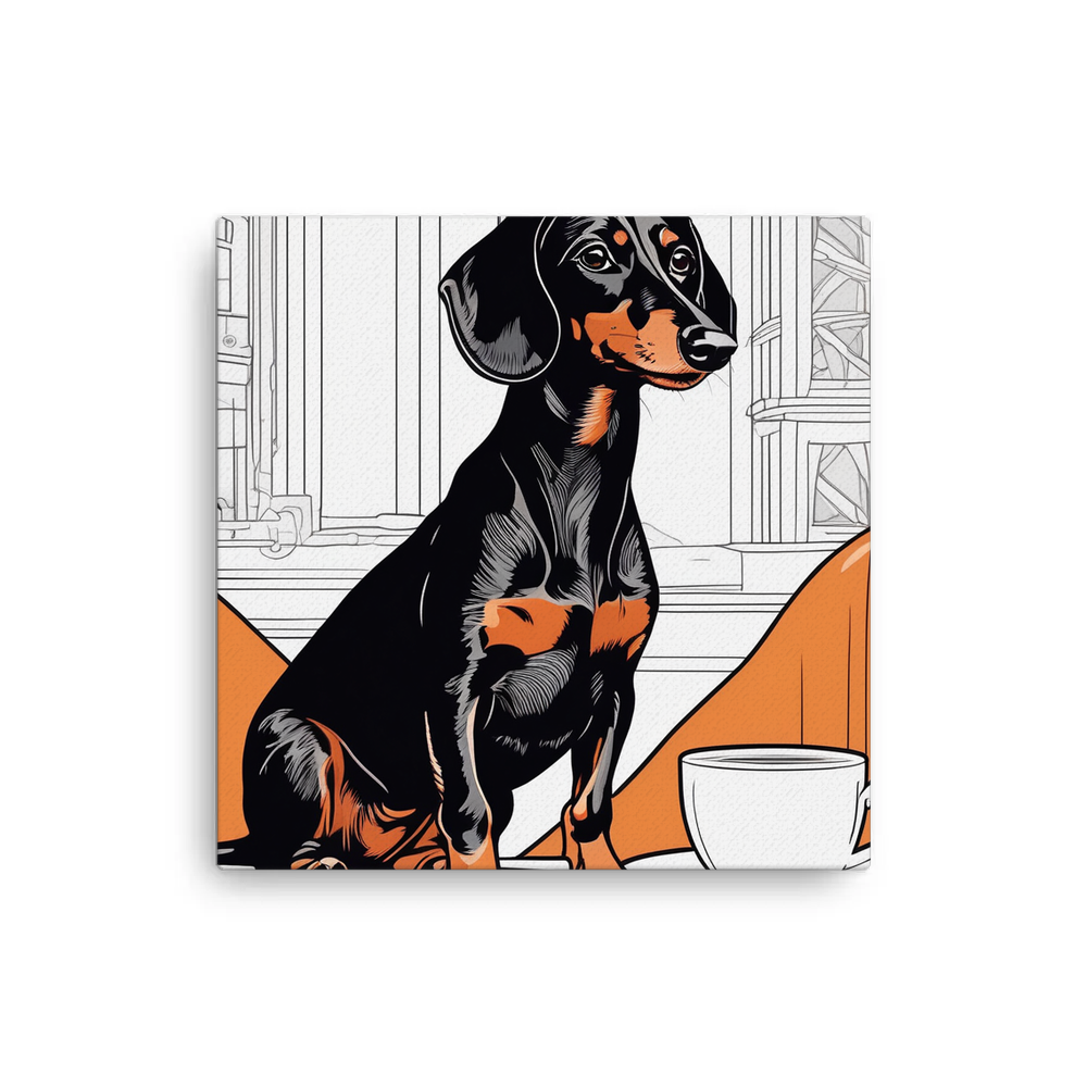 PugMug Custom Black Dachshund Canvas