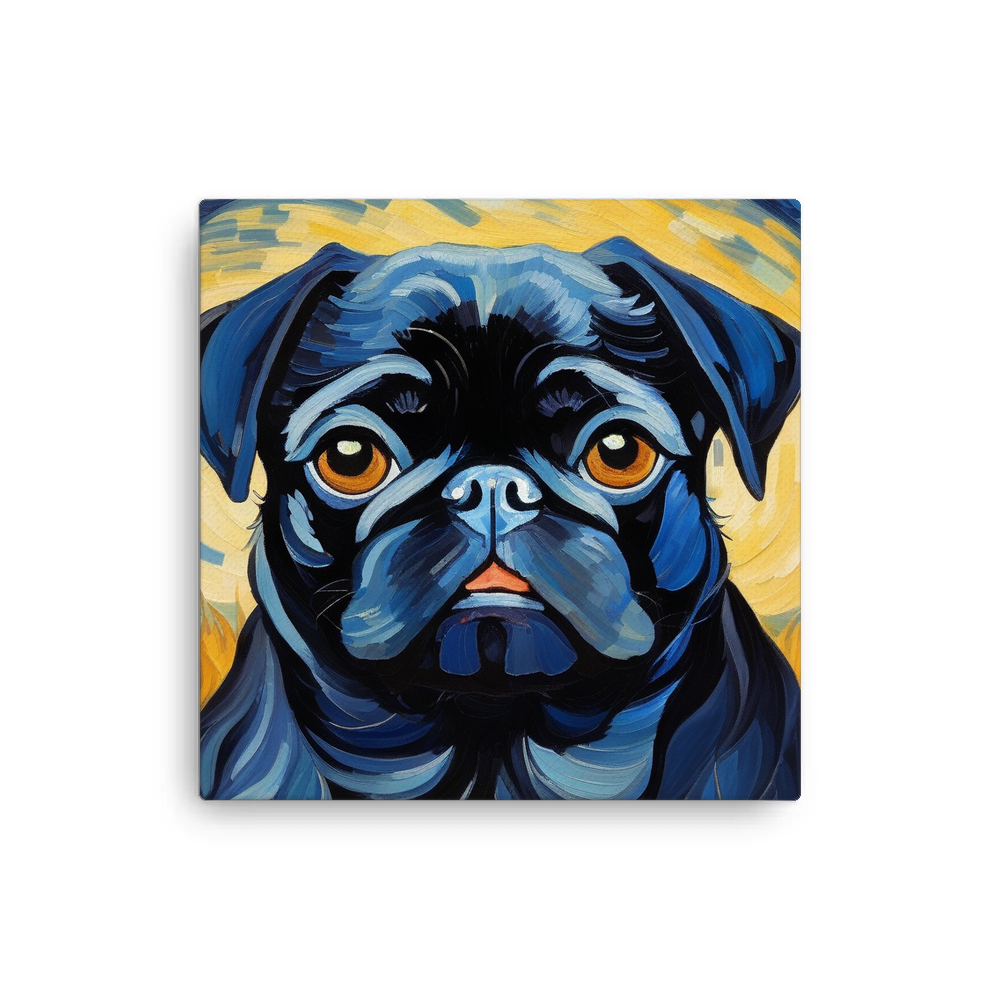 PugMug Custom Black Pug Canvas
